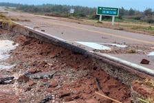 Hurricane Fiona caused damage to the roadway in Dalvay and several other places.
