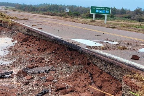 Hurricane Fiona caused damage to the roadway in Dalvay and several other places.