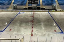A photo of the ice surface at Eastlink Centre in Charlottetown on Sept. 26. The facility lost the ice due to a power outage caused by post-tropical storm Fiona over the weekend. Contributed