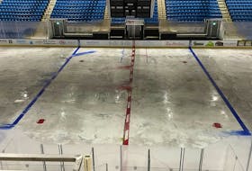 A photo of the ice surface at Eastlink Centre in Charlottetown on Sept. 26. The facility lost the ice due to a power outage caused by post-tropical storm Fiona over the weekend. Contributed