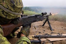 A C6 machine-gun in use by a member of Canada's Armed Forces.