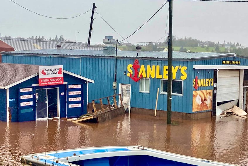 At Stanley Bridge Wharf on Prince Edward Island Fiona left seafood shops, like Stanley's Fresh Seafood operated by Raspberry Point Farm, with water and structural damage. Facebook photo