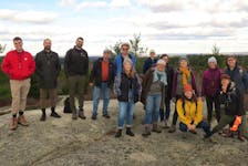 Ecology Action Centre staff on a group hike exploring Blue Mountain Birch Cove Lakes Wilderness Area — an area EAC has been helping to protect.