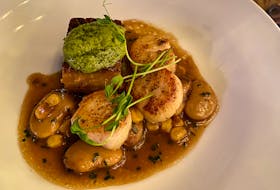 Scallops and Pork Belly is not amongst the expected appetizers when you think about dining on George Street in St. John's. Gabby Peyton photo