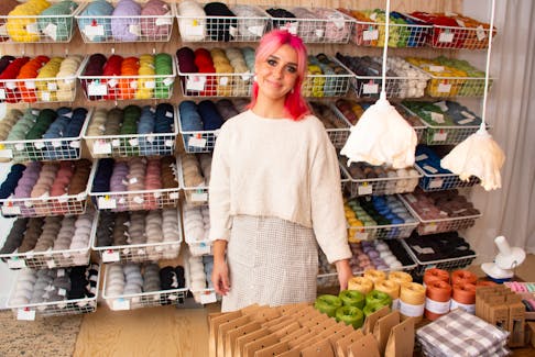 Juliana Naccarato poses for a photo in her new knitting and yarn shop on Summit Street on Tuesday, Sept. 27, 2022. Fia Fia opens this Saturday.
Ryan Taplin - The Chronicle Herald