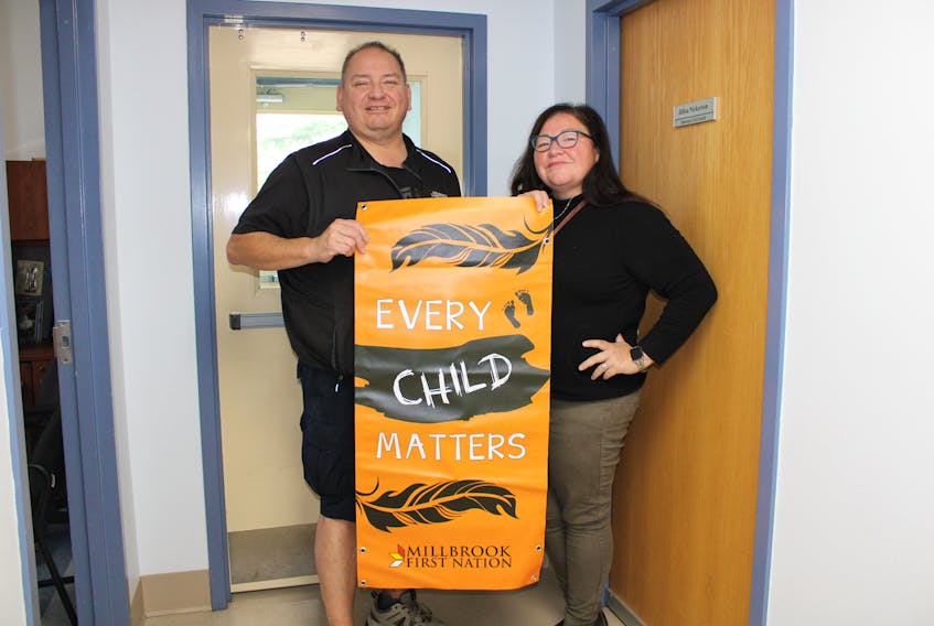 Youth support worker Colin Bernard with wellness co-ordinator Sunshine Bernard. The siblings work for the Millbrook Health Centre and are involved with organizing the local survivors' walk and event for the National Day for Truth and Reconciliation.