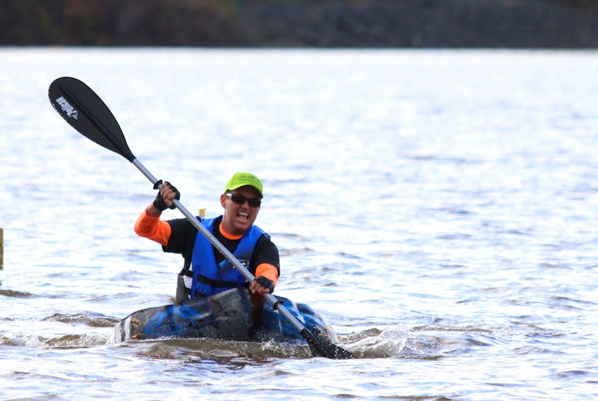 Dentist Kevin Walsh was focused on the task at hand as he raced across Lake Pisiquid in hopes of finishing in first place in 2019. His perseverance paid off.                     Little did participants or spectators know but it would be the last pumpkin regatta held in Windsor.  
CAROLE MORRIS-UNDERHILL