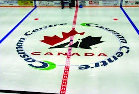 The Hockey Canada logo at centre ice. (Postmedia file photo)