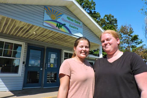 Halifax's Wee Care Centre staff members Sophie Saunders-Griffiths and Jessica Cooke are taking part in a province-wide Early Childhood Educators' Day of Action event on Thursday, to encourage the province to come forward with details about its plan to improve wages and benefits for daycare workers.