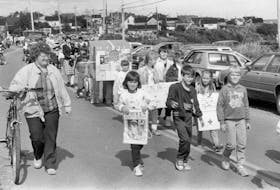 This Cape Breton Post photo from 1988 shows the large gathering of people who watched the fair parade, as well as those who participated. CONTRIBUTED