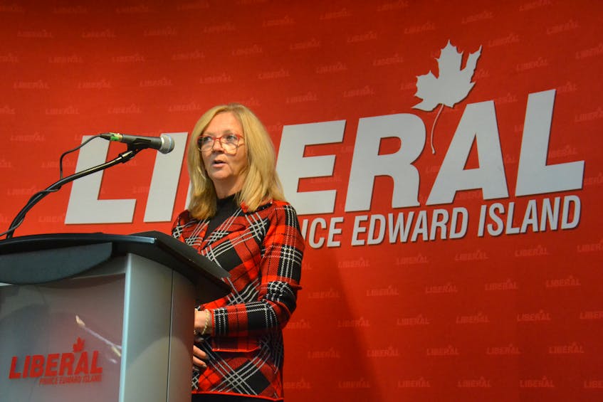 Sharon Cameron speaks during a Liberal candidate nomination meeting in October 2021. Cameron is expected to announce her candidacy to become leader of the P.E.I. Liberals on Sept. 9. - Stu Neatby