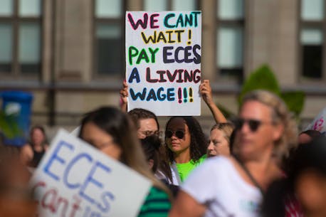 Nova Scotia child-care workers rally in frustration over wages
