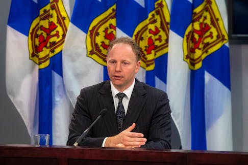 Finance Minister Allan MacMaster answers questions from reporters during a press conference at One Government Place on Friday, Sept. 9, 2022.
Ryan Taplin - The Chronicle Herald