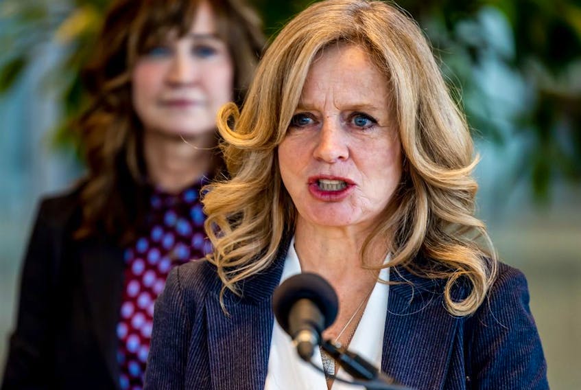 NDP Leader Rachel Notley announces her party's plan to restore the Seniors Benefit, Income Supports and AISH payments to where they were prior to the UCP's 2019 changes, costing a potential $218 million, on Jan. 11, 2023. 