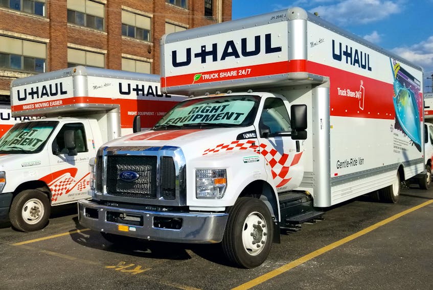 U-Haul trucks are seen in this photo supplied by the company. Based on one-way rentals Sydney is the sixth fast-growing city in Canada. Contributed/U-Haul