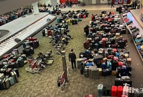 When she saw the amount of luggage at the Toronto Pearson Airport, Ellen Clements of Stanhope, P.E.I. knew her travel plans were in peril. Contributed photo