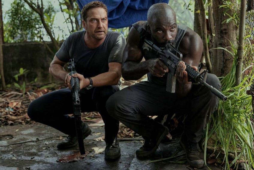 Things are looking a little murder-y: Gerard Butler and Mike Colter in Plane.