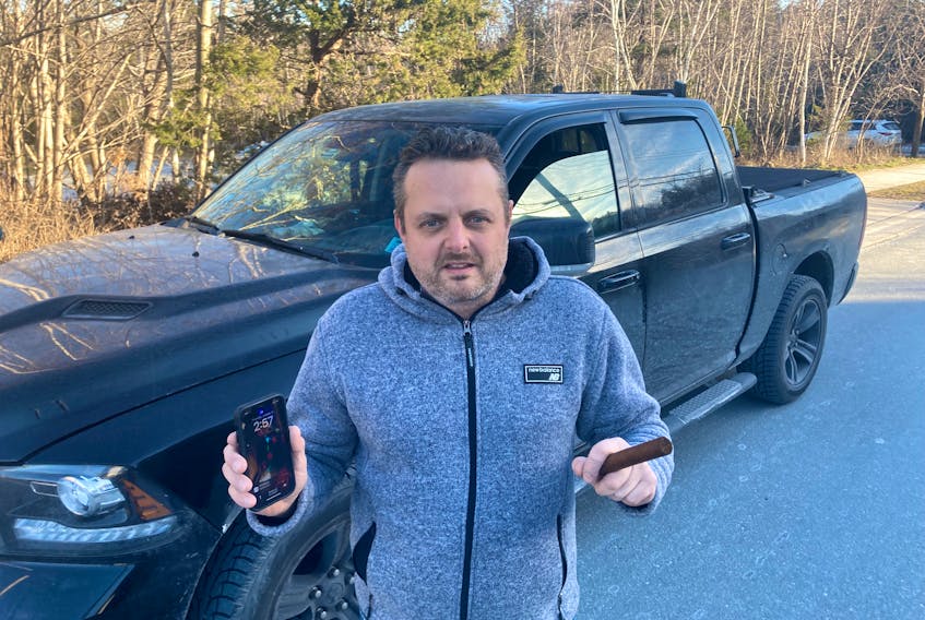 Ryan Hayman says he was fined for using a cell phone while driving to his home in Bedford Wednesday morning. Except he says he didn’t have his phone on him at the time. He thinks the officer who ticketed him believed the cigar he was smoking at the time was a cell phone.