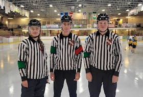 Hockey officials in Newfoundland and Labrador who are under the age of 18 will start to wear green arm bands this week as Hockey NL is implementing a new program aimed at curbing the amount of abuse young officials receive. Contributed photo
