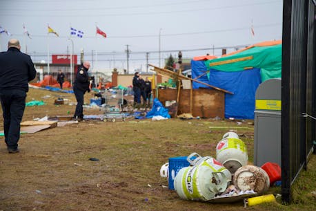 Barrel fire spurs removal of propane tanks, cooking equipment from Charlottetown tent encampment