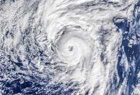 Satellite imagery of hurricane Alex near peak intensity on Jan. 14, 2016. Alex is the earliest hurricane in the North Atlantic since 1938, and one of the farthest northeast on record. -Contributed/NASA Earth Observatory