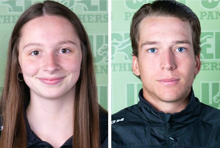 Sarah Forsythe, left, and Kurtis Henry are the UPEI Panther Subway athletes of the week for Jan. 9-15.