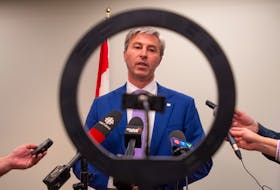 Premier Tim Houston is framed by a ring light as he answers questions from reporters following a healthcare summit at Department of Health and Wellness offices on Barrington Street on Tuesday, Jan. 17, 2023.
Ryan Taplin - The Chronicle Herald