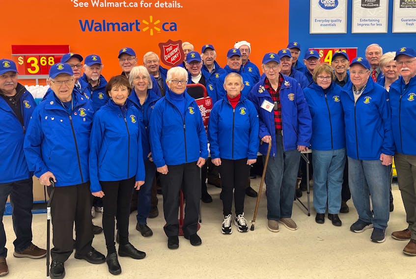 The Cape Breton Golden K Club continued its support of the Salvation Army Sydney Community Church Kettle Campaign in 2022. This year the Golden K had 25 members sign on to do two hour shifts at the kettles in Walmart, Sydney River. The club is primarily retirees who choose to spend much of their free time supporting their community financially and hands on.The club’s total hours were 320 on the kettles from Nov. 18 until Christmas Eve. Club members who took part, front row, from the left, were Ken MacLeod, Horace Gray, Rita MacIsaac, Sandra Kelly, Deb Murray, Duncan MacLeod, Edna Redquest, Buddy Peach, and Tony Dalton. In back, from the left, John Ryan, Bernie Jessome, Theresa Jones, Darius Powell, Arlen Whitty, Kevin MacLellan, Dave Ritcey, Bob Cossett, Howie Noseworthy, Chris Dunsworth, Sen White, Don Matheson, Larry MacLean, Albert Maroun, Ernie Redquest, Debra Dalton. Carol Ferguson, a committee member, was absent when photo was taken. CONTRIBUTED