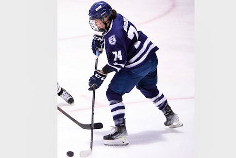 Lea MacLeod has been playing for Antigonish’s St. F.X. women’s hockey team since 2019. She is competing in the 2023 FISU Winter World University Games, beginning today. NICK PEARCE