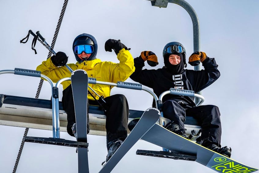 Skiers and snowboarders are super happy to be back riding the Northstar Express chairlift at Kimberley Alpine Resort. The lift was destroyed by an arsonist last year.