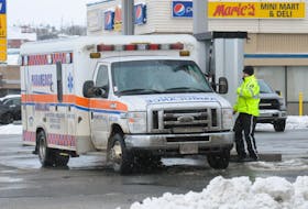 An ambulance from the Burin Peninsula is pictured in St. John's recently. Emergency medical responders and dispatchers at seven privately run rural ambulance services went on strike at noon on Friday, Jan. 20. Joe Gibbons/The Telegram/SaltWire Network