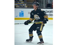 Charlottetown Islanders forward Ross Campbell follows the action during a Quebec Major Junior Hockey League game at Eastlink Centre earlier this season. The Islanders recently announced Campbell, a 16-year-old forward from Souris, will stay with the team for the remainder of the 2022-23 season.