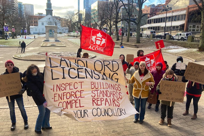 Nova Scotia ACORN members showed up to Halifax city hall on Tuesday pushing council to hold delinquent landlords accountable.