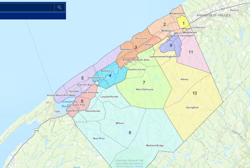 A look at the Municipality of the County of Annapolis' districts.