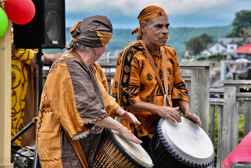Patrick and Joanna Jarvis performed numerous drumming selections, much to the delight of those who assembled for an Emancipation Day event in Digby in 2022. On Feb. 2 of this year, they'll be taking part in an African Heritage Month launch in Digby on Feb. 2. TINA COMEAU PHOTO