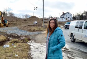 Jillian MacLean, a resident from Oceanview Drive in Sydney River, worries that the children walking down a steep portion Kenwood Drive, especially during winter, won't have a safe sidewalk to use during construction of the Kings Road/Kenwood Drive roundabout. IAN NATHANSON/CAPE BRETON POST