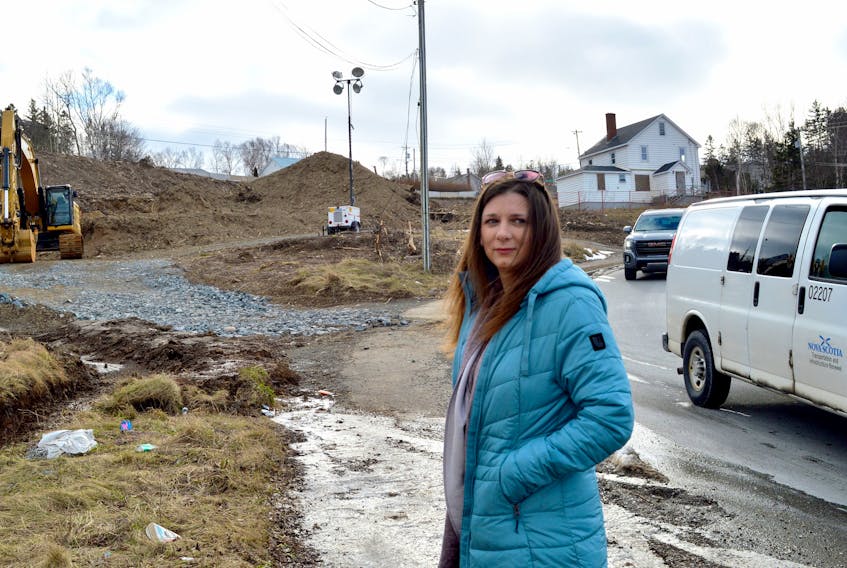 Jillian MacLean, a resident from Oceanview Drive in Sydney River, worries that the children walking down a steep portion Kenwood Drive, especially during winter, won't have a safe sidewalk to use during construction of the Kings Road/Kenwood Drive roundabout. IAN NATHANSON/CAPE BRETON POST