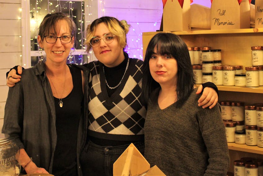 Family members Lisa Purdy, Olivia Justason, and Courtney Everhart are co-owners of Back to our Roots Candle Co., which is based in Deep Brook, Annapolis County, N.S.