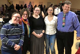 L’Arche Antigonish is a non-profit organization that focuses on developing programs for people who have intellectual disabilities. From left, Matther, community leader and director Beth Wolters, Emma, Louise and Angus during an L'Arche Homefires 40th anniversary celebration. BETH WOLTERS