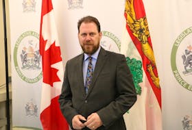 James Aylward speaks to reporters in March 2022 after a sitting of the P.E.I. Legislature. The Stratford-Keppoch MLA and former Progressive Conservative leader will not seek re-election in the coming P.E.I. election. - Stu Neatby/SaltWire Network file