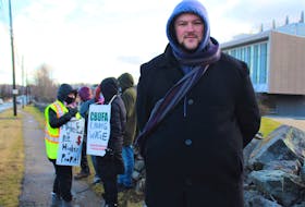 Matthew MacLeod, a fourth year psychology student at Cape Breton University, joined faculty association members on the picket line and feels strongly the students' union should choose a side to support instead of staying neutral. NICOLE SULLIVAN/CAPE BRETON POST