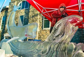 Ice sculptor Joel Palmer works on his sculpture on Ochterloney Street for the Downtown Dartmouth Ice Festival on Friday, Jan. 27, 2023. The festival throughout the weekend with displays and perfomances in several downtown Dartmouth spots.
Ryan Taplin - The Chronicle Herald