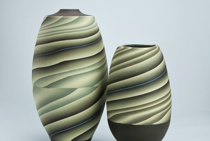 The first piece up for grabs in the 2023 Art Lotto is a pair of Neriage vases by Isako Suzuki of Hermann-Suzuki Pottery in Cornwall. Suzuki creates her Neriage works by mixing dark-coloured stoneware clay with white clay to give an appearance of texture. Contributed