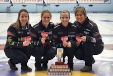 Christina Black’s Dartmouth Curling Club captured their second straight Nova Scotia Scotties curling championship. From left are Black, third Jenn Baxter, second Karlee Everist and lead Shelley Barker. - Contributed