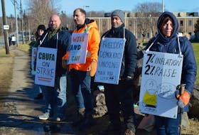 CBU Faculty Association members continue to strike outside of Cape Breton University. IAN NATHANSON/CAPE BRETON POST