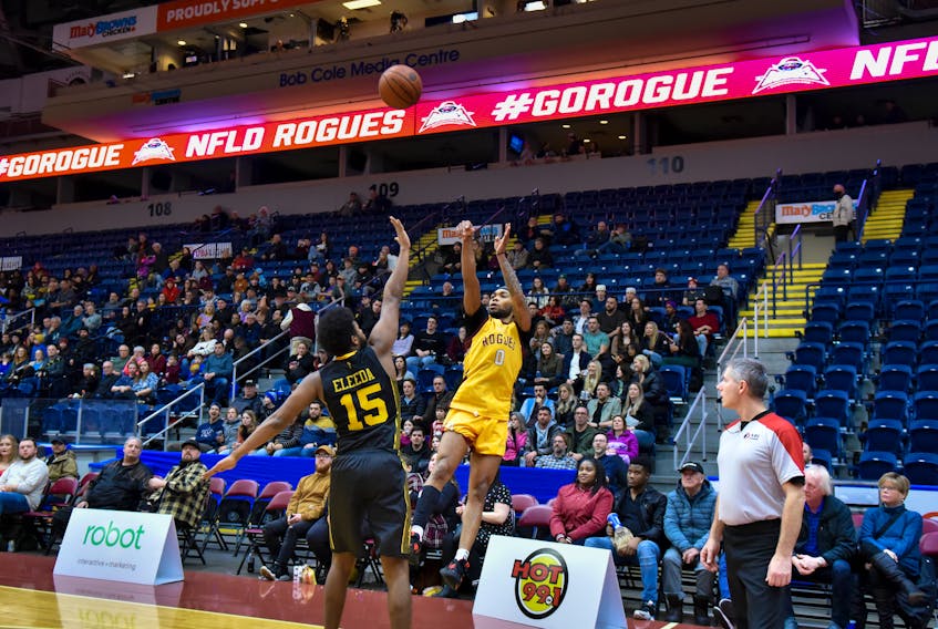 Newfoundland Rogues guard Armani Chaney has scored 160 points in five games this season. Chaney and the Rogues are preparing to hit the road for the first road trip in the team’s short two-year history. Photo courtesy Newfoundland Rogues