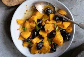 Orange and black olive salad, from The Miracle of Salt by Naomi Duguid.