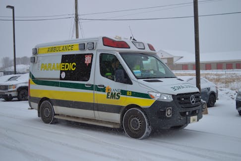 An Island EMS ambulance responds to an emergency call from its paramedic base on Sherwood Road in Charlottetown on Jan. 31. Dave Stewart • The Guardian