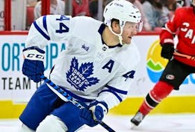 Maple Leafs defenceman Morgan Rielly picked up his first goal of the season on Sunday against Washington.