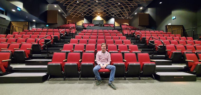 James MacHattie, executive director of Summerside’s College of Piping and Celtic Performing Arts Centre of Canada, takes a front row, centre, seat in the newly named Scott MacAulay Performing Arts Centre. MacAulay was the college’s first executive director and a driving force behind its early successes. Colin MacLean